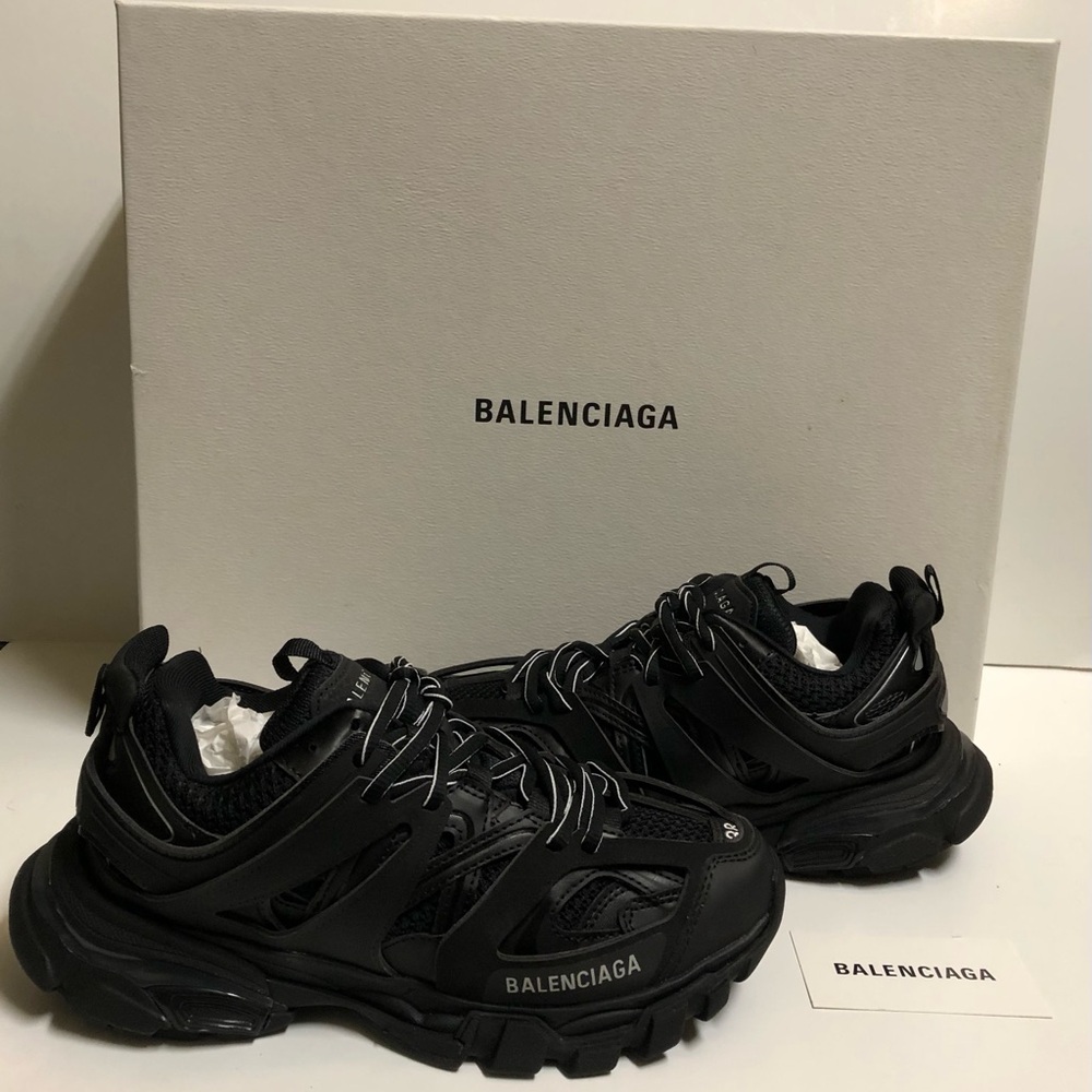 Balenciaga Track Trainers Triple Black Women Size 8 BST VNDS Runners